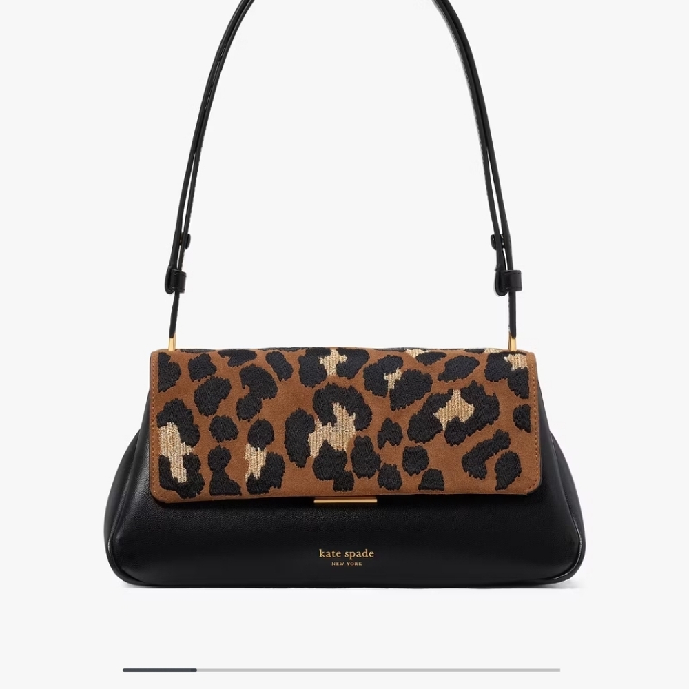 LIKE NEW Kate Spade Black and Brown Leopard Print Women's Bag
